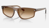 Ray-Ban RB2225 — Transparent Light Brown / Clear Gradient Brown — quarter view