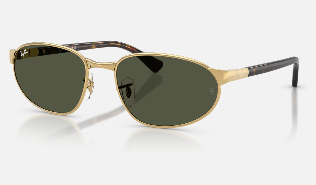 Ray-Ban RB3777 — Arista Gold / Green — quarter view