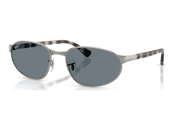 Ray-Ban RB3777 — Gunmetal / Dark Blue Polarized — quarter view
