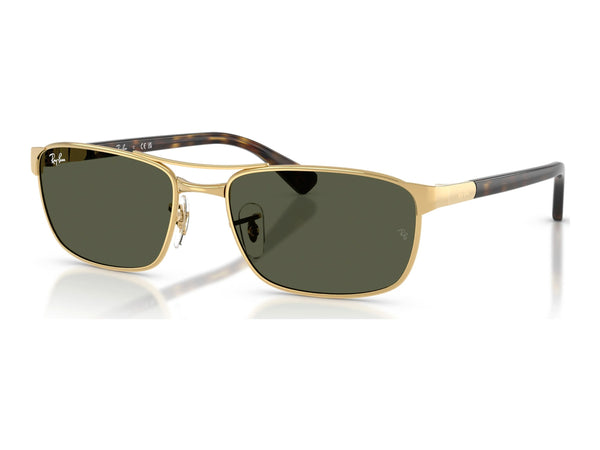 Ray-Ban RB3778 — Arista Gold / Green — quarter view