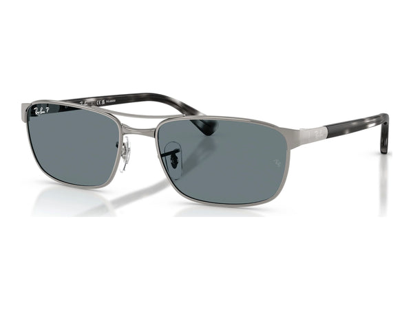 Ray-Ban RB3778 — Gunmetal / Dark Blue Polarized — quarter view