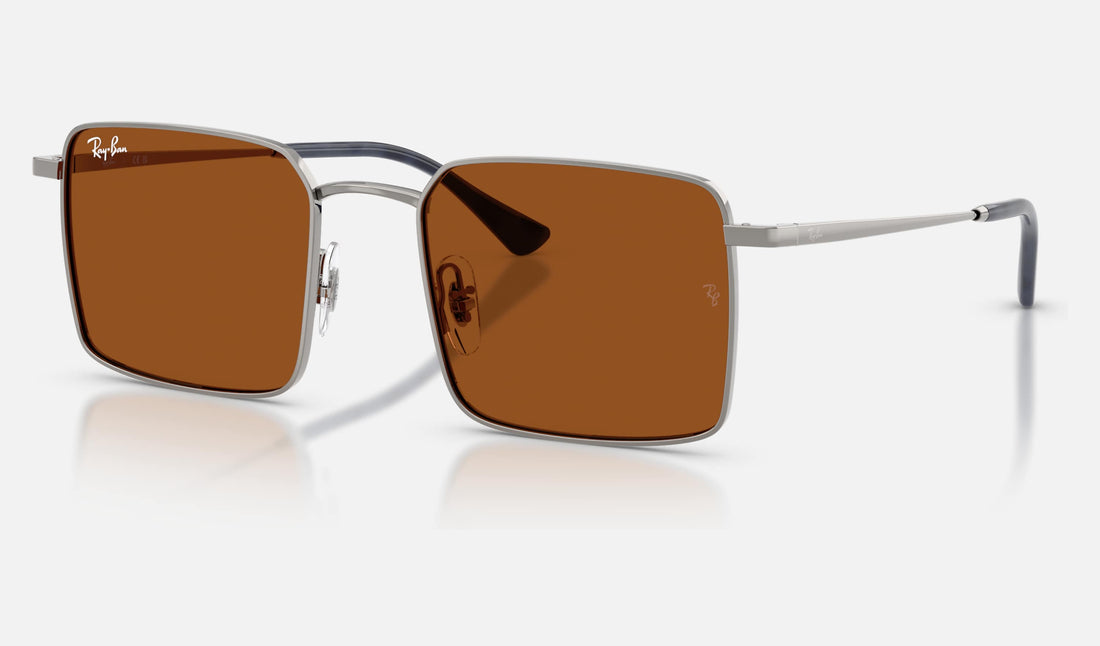 Ray-Ban RB3782 — Gunmetal / Dark Brown — quarter view