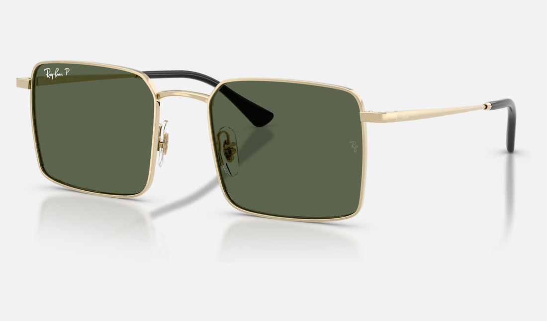Ray-Ban RB3782 — Pale Gold / Dark Green Polarized — quarter view
