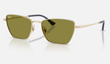 Ray-Ban RB3783 — Pale Gold / Green — quarter view