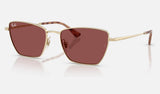 Ray-Ban RB3783 — Pale Gold / Dark Violet — quarter view