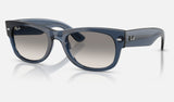 Ray-Ban Mega Wayfarer Ii RB0832S — Transparent Dark Blue / Clear Gradient Grey — quarter view