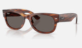 Ray-Ban Mega Wayfarer Ii RB0832S — Striped Havana / Dark Grey — quarter view