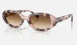 Ray-Ban RB2223 — Opal Pink Havana / Clear Gradient Brown — quarter view