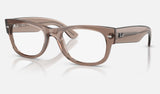Ray-Ban Mega Wayfarer Ii RX0832V — Transparent Taupe Beige — quarter view