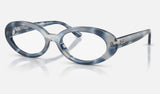 Ray-Ban RX2223V — Opal Blue Havana — quarter view