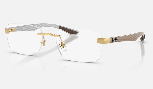 Ray-Ban RX8423 — Arista Gold — quarter view