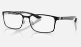 Ray-Ban RX8424 — Matte Black & Silver — quarter view