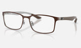 Ray-Ban RX8424 — Matte Brown & Gunmetal — quarter view