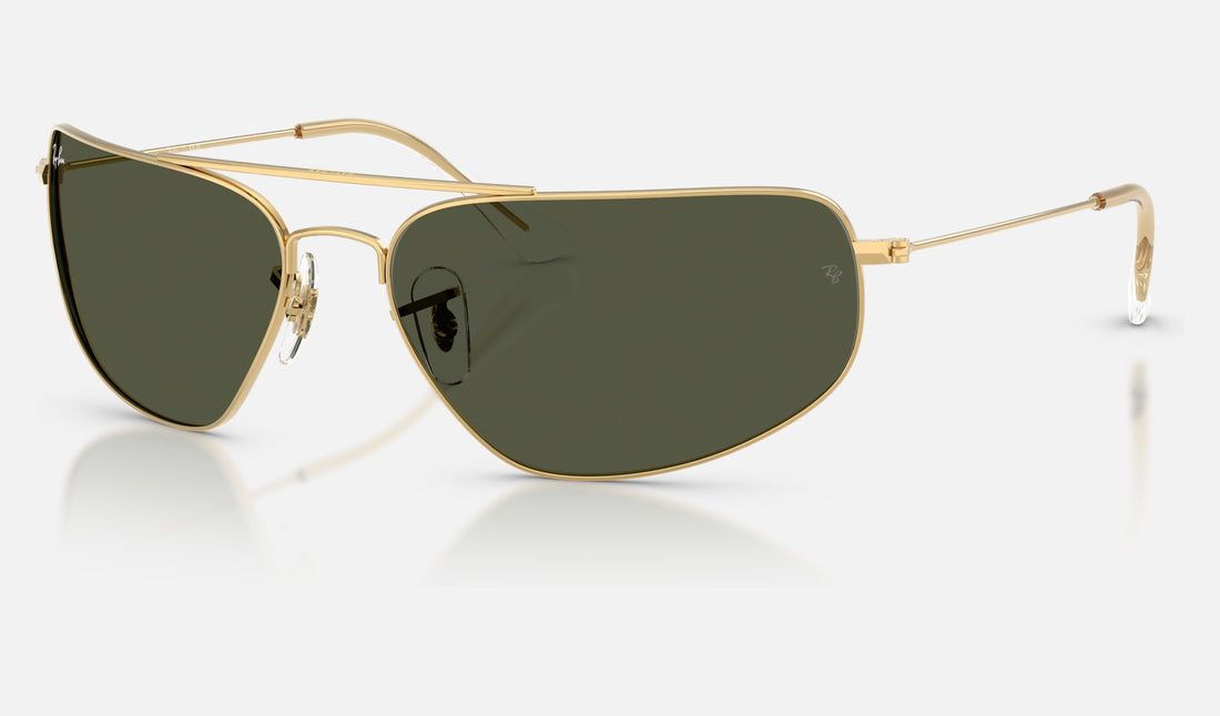 Ray-Ban RB3780 — Arista Gold / Green — quarter view