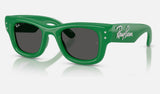 Ray-Ban Wayfarer Puffer RB4940B — Green & Strass / Ultra Black — quarter view