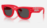 Ray-Ban Wayfarer Puffer RB4940B — Red & Strass / Ultra Black — quarter view