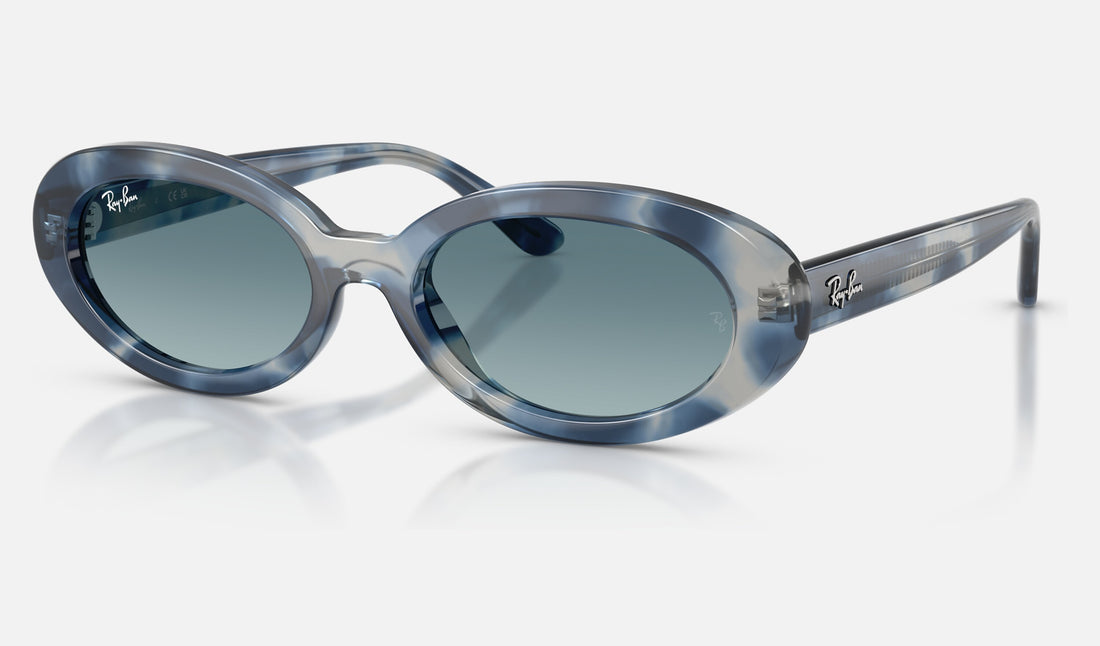 Ray-Ban RB2223F — Opal Blue Havana / Blue Gradient Grey — quarter view