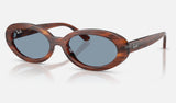 Ray-Ban RB2223F — Striped Havana / Blue — quarter view
