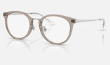 Ray-Ban RX7266D — Transparent Grey — quarter view