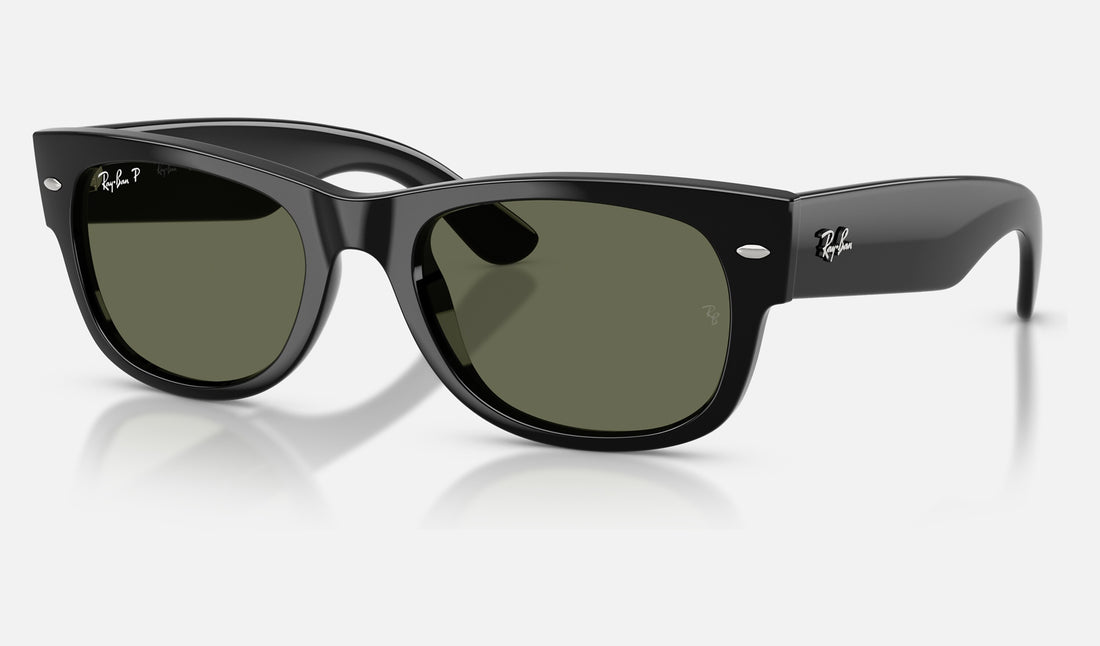 Ray-Ban Mega Wayfarer Ii RB0832SF — Black / Green Polarized — quarter view