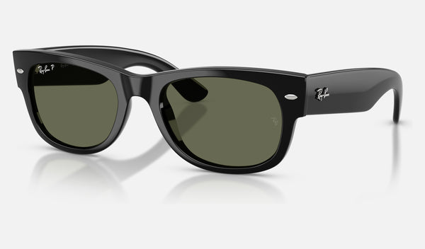 Ray-Ban Mega Wayfarer Ii RB0832SF — Black / Green Polarized — quarter view