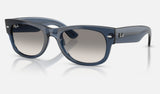 Ray-Ban Mega Wayfarer Ii RB0832SF — Transparent Dark Blue / Clear Gradient Grey — quarter view