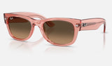 Ray-Ban Mega Wayfarer Ii RB0832SF — Transparent Pink / Light Brown Gradient Black — quarter view
