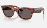 Ray-Ban Mega Wayfarer Ii RB0832SF — Striped Havana / Dark Grey — quarter view