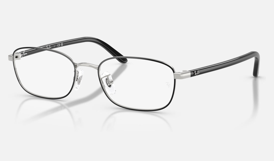 Ray-Ban RX6551D — Black & Silver — quarter view