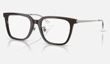 Ray-Ban RX5442D — Transparent Dark Brown — quarter view