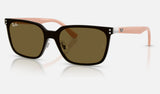Ray-Ban RB3784D — Silver / Dark Brown — quarter view