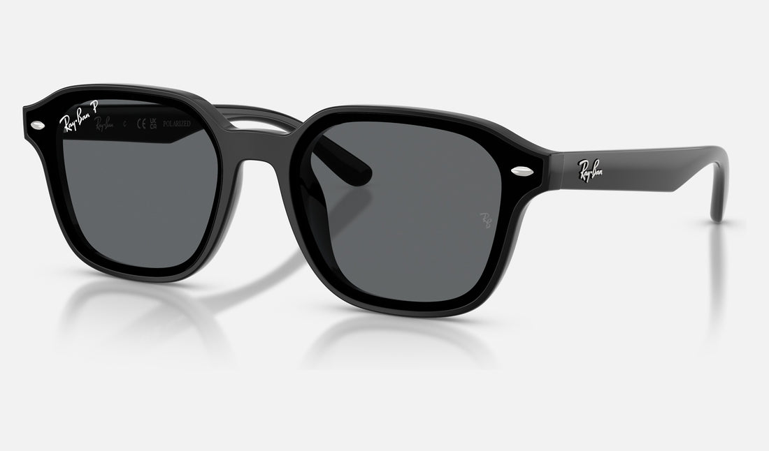 Ray-Ban RB4458D — Black / Dark Grey Polarized — quarter view