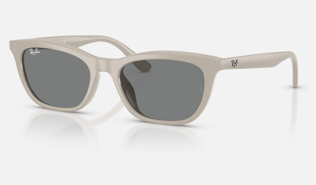 Ray-Ban RB4474D — Beige / Dark Grey — quarter view