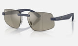 Ray-Ban RB4475CH — Sand Dark Blue / Grey Gradient Polarized+ — quarter view