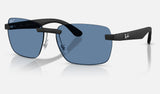 Ray-Ban RB4470CH — Sand Black / Polarized S Blue — quarter view