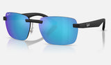 Ray-Ban RB4470CH — Sand Black / Polarized Green — quarter view