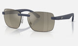 Ray-Ban RB4470CH — Sand Dark Blue / Grey Gradient Polarized+ — quarter view