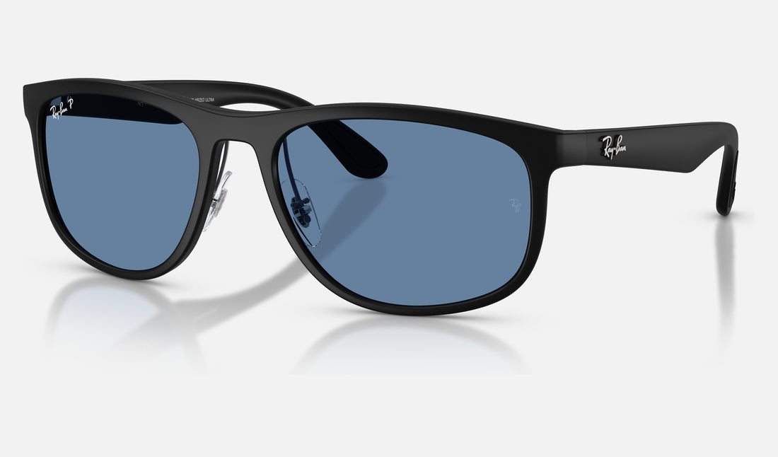 Ray-Ban RB4468 — Sand Black / Polarized S Blue — quarter view