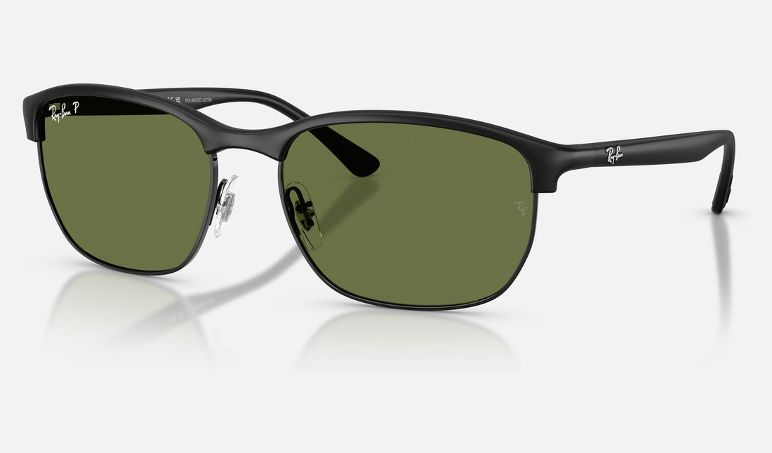 Ray-Ban RB4469 — Sand Black / Polarized S Green — quarter view