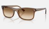 Ray-Ban RB2226F — Transparent Light Brown / Clear Gradient Brown — quarter view