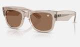 Ray-Ban Mega Wayfarer RB0840S — Transparent Light Brown / Dark Brown — quarter view