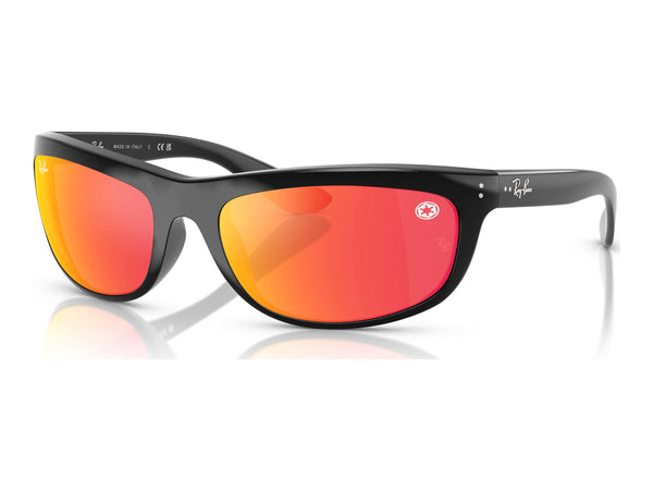 Ray-Ban Balorama RB4089 — Black / Yellow Mirror Red — quarter view
