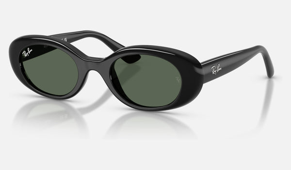Ray-Ban Junior RJ9141S — Black / Dark Green — quarter view