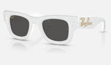 Ray-Ban Wayfarer Puffer RB4940BP — White & Strass Pave / Ultra Black — quarter view