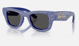 Ray-Ban Wayfarer Puffer RB4940BP — Blue & Strass Pave / Ultra Black — quarter view