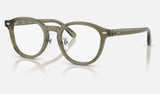 Ray-Ban RX5443D — Transparent Brown Heart — quarter view
