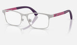 Ray-Ban Junior RY1061 — Matte Silver on Silver — quarter view