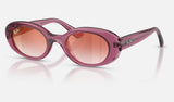 Ray-Ban Junior RJ9141SF — Transparent Violet / Clear Gradient Red Mirror Red — quarter view