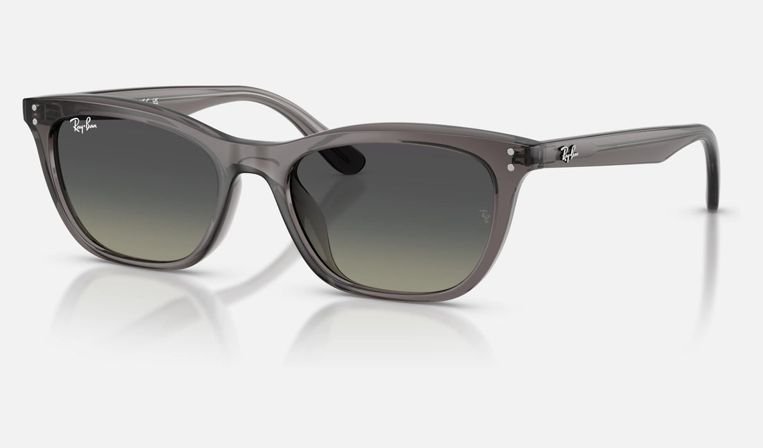 Ray-Ban RB4474D — Transparent Dark Grey / Gradient Grey — quarter view