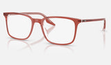 Ray-Ban RX5421 — Brown Transparent — quarter view